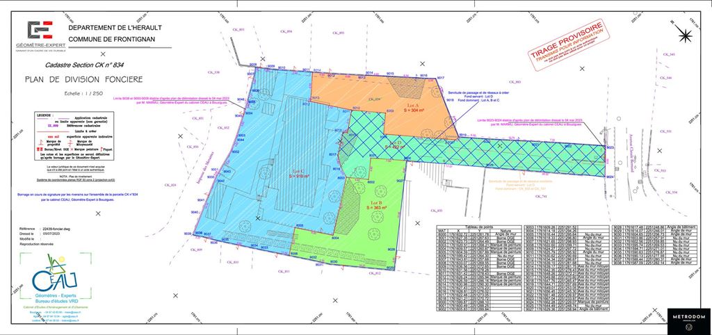 Terrain FRONTIGNAN 180000€ METRODOM IMMOBILIER